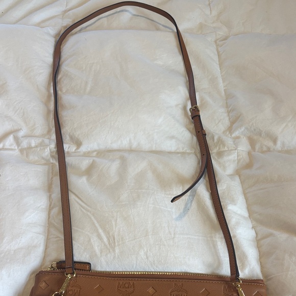 MCM Cognac Embossed Leather Crossbody - Picture 3 of 7